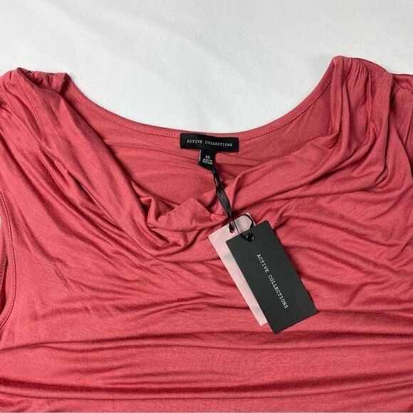 NWT Active Collections Los Angeles Draped Sleeveless Soft Stretch Top Women’s M - Picture 2 of 8